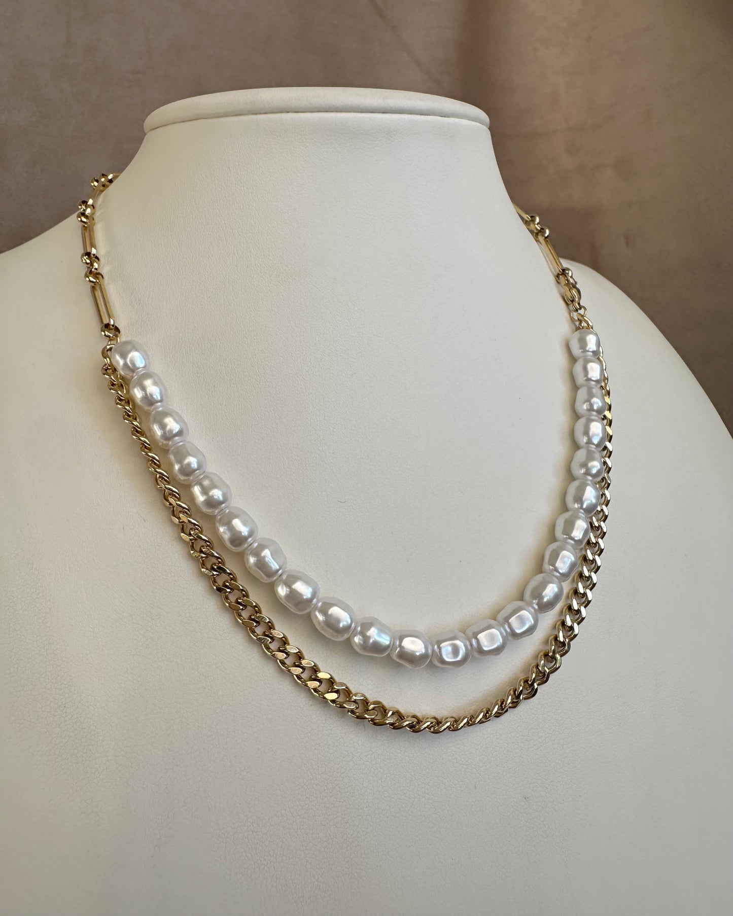 Collar Doble Perla