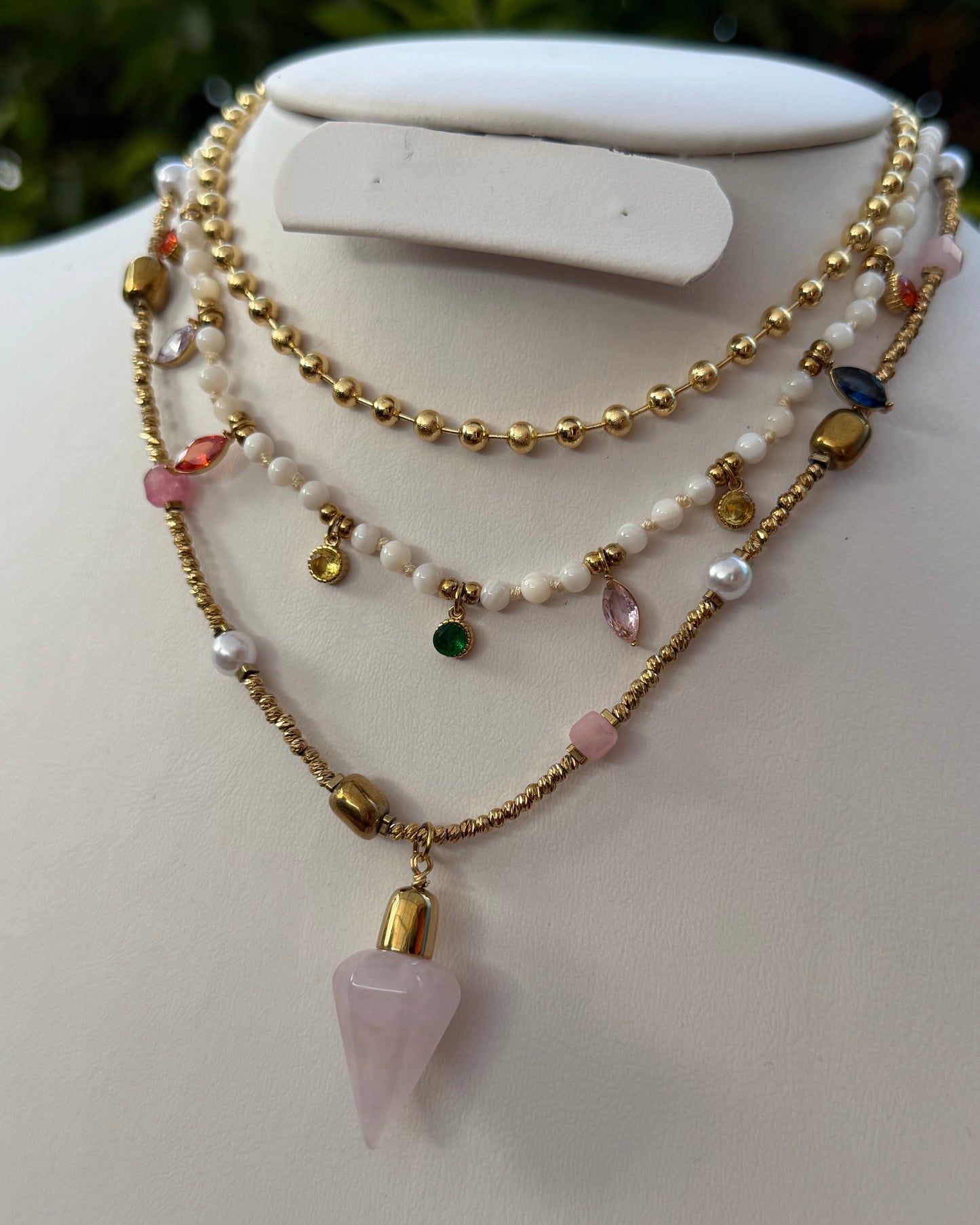 Collar Cuarzo Rosa