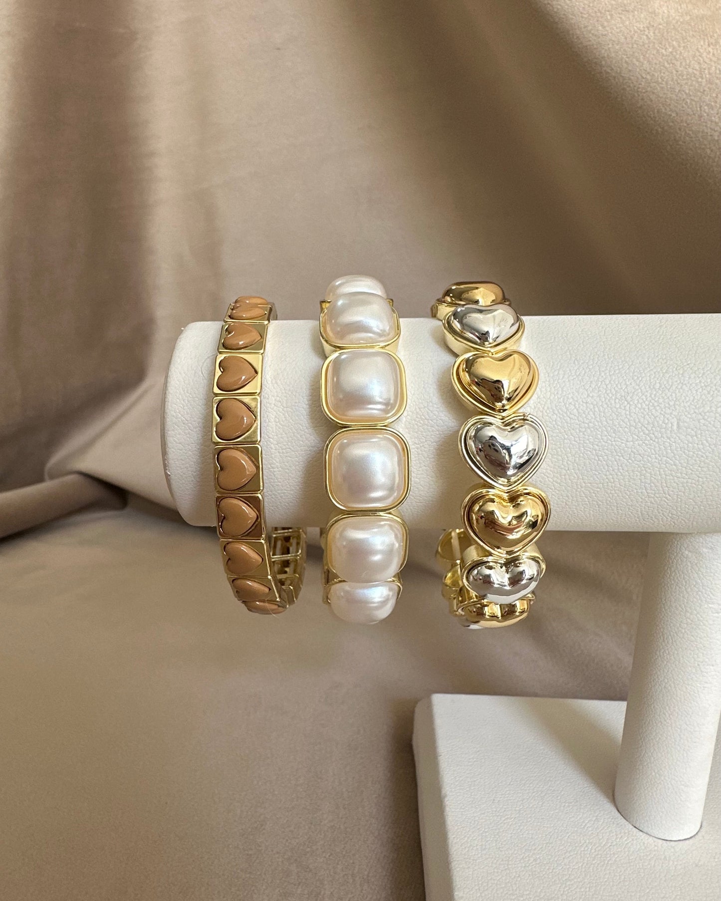 Pulsera Corazones Bicolor