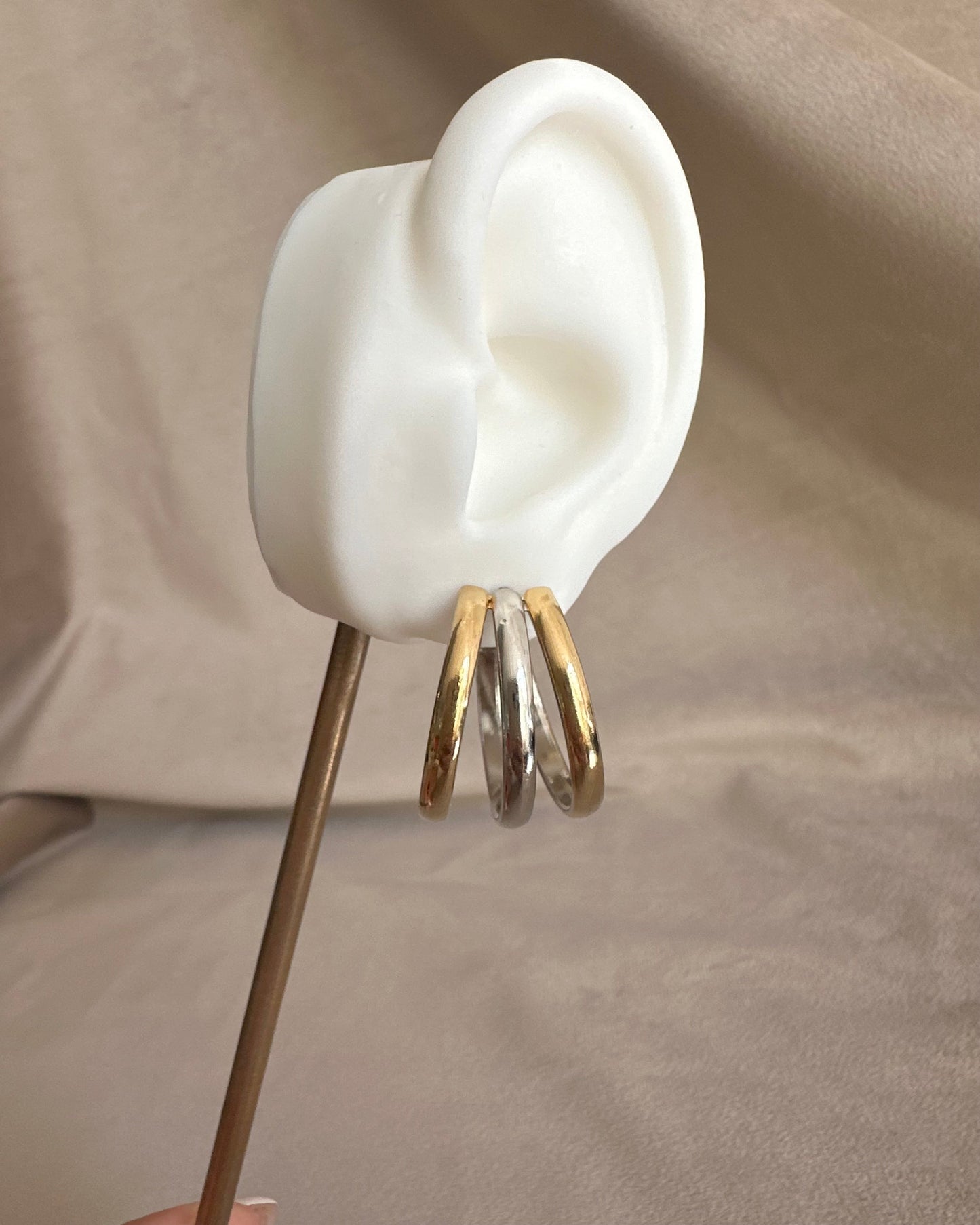 Arracada Triple Maxi Bicolor