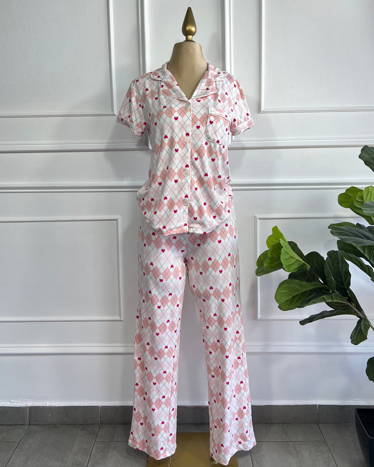 Pijama Corazones Rosa