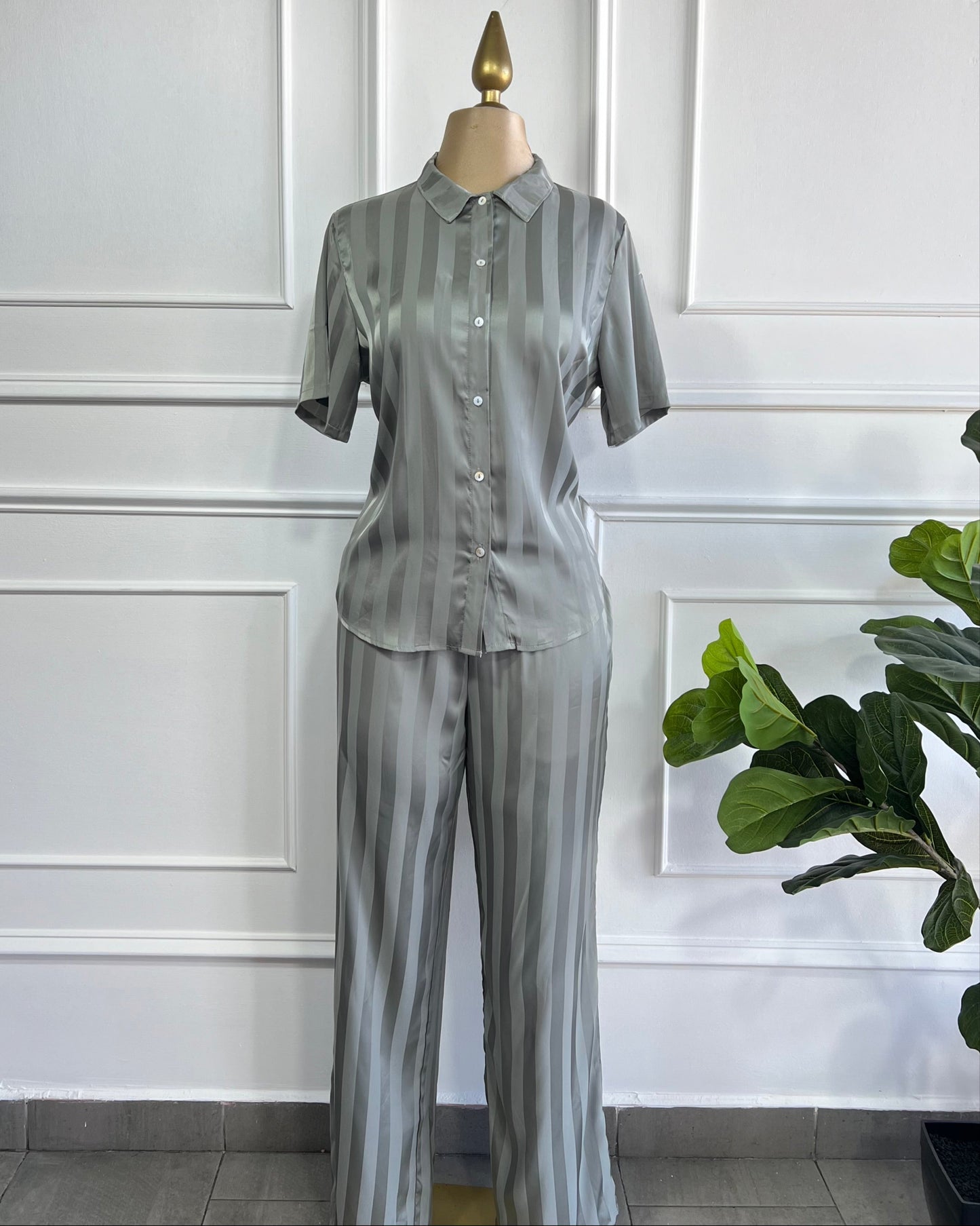 Pijama Líneas Verde