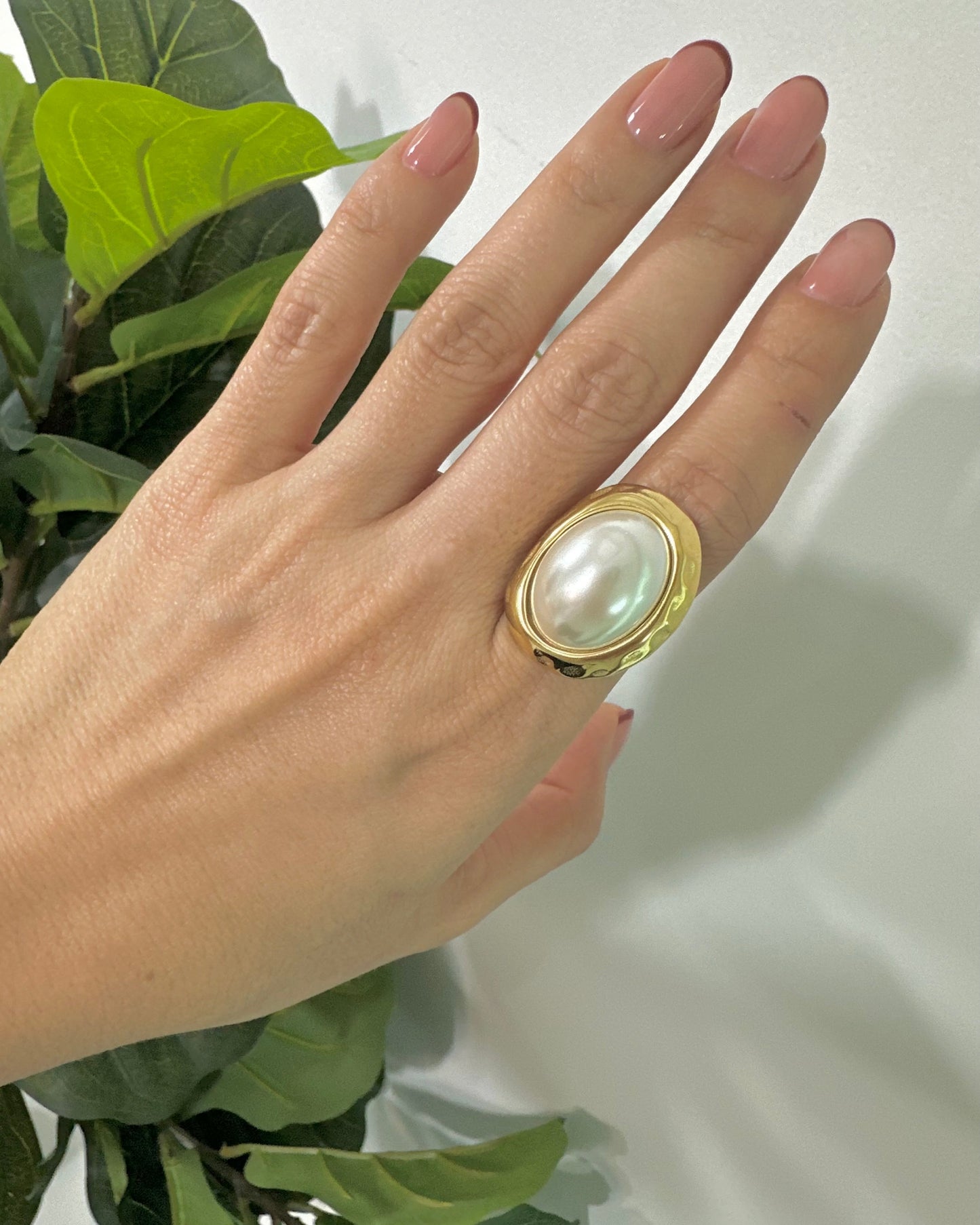 Anillo Perla Ovalado