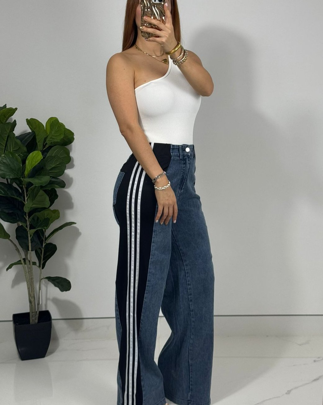 Jeans lineas negras