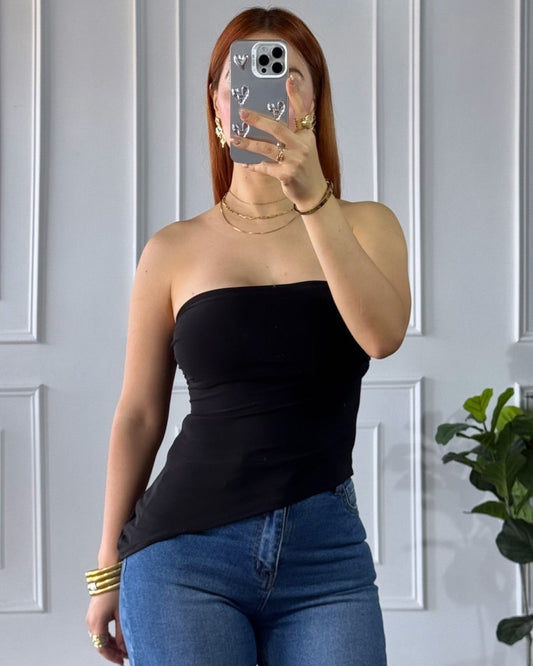 Blusa Strapless Negra
