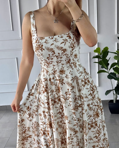 Vestido Floral Cafe