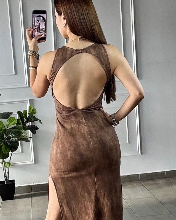 Vestido Midi Café