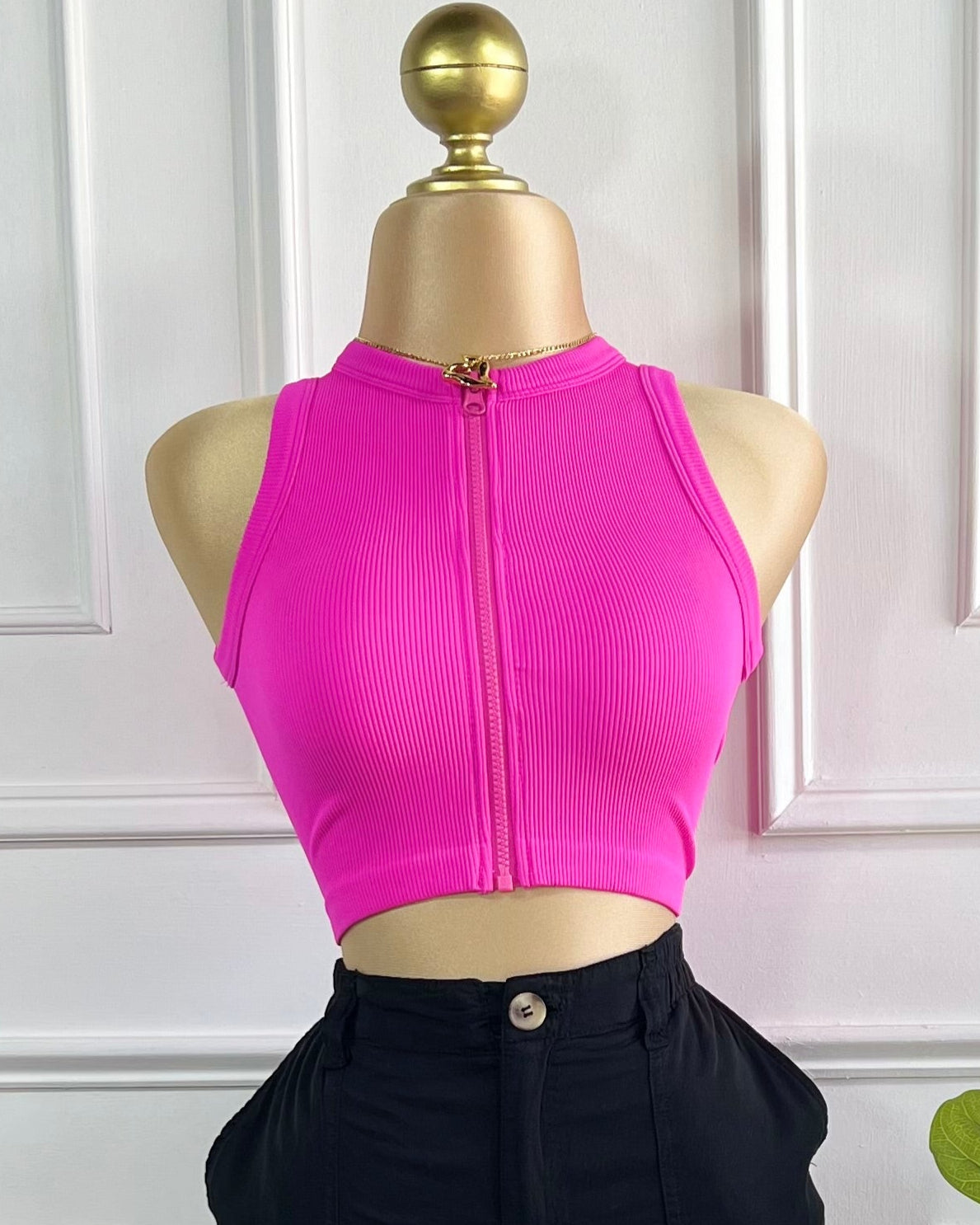 Top Con Cierre Pink