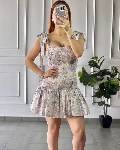 Vestido Corrugado Estampado
