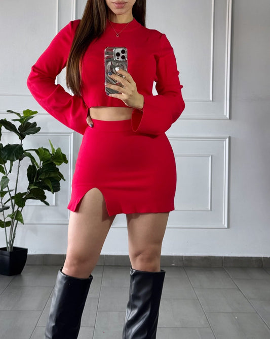 Set Falda Rojo