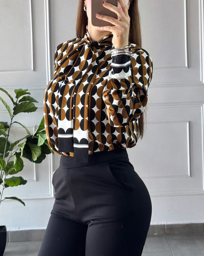 Camisa Lunares Café