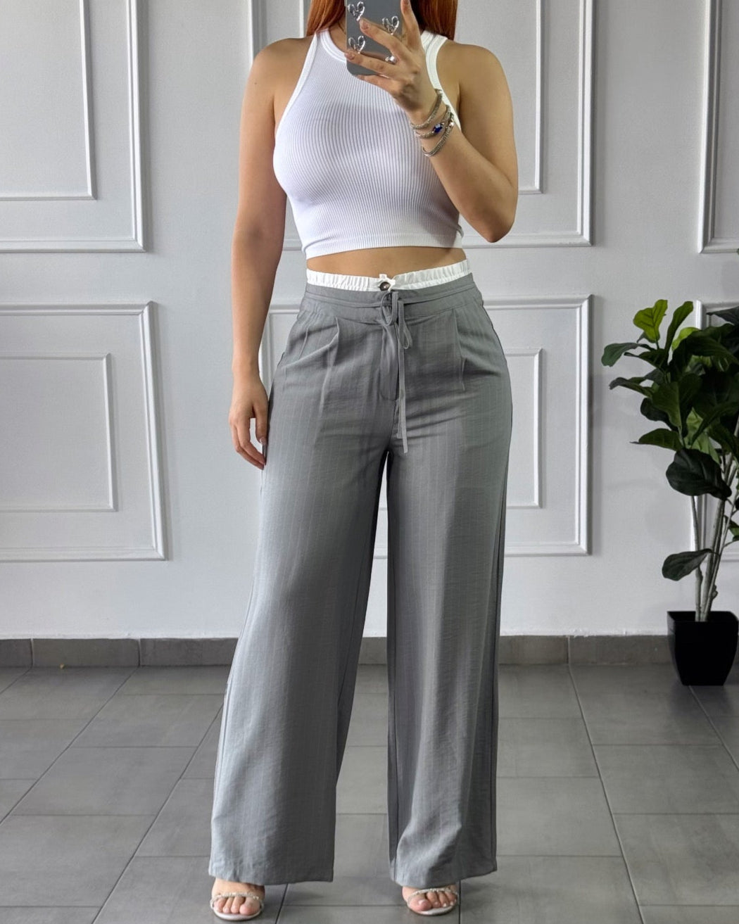 Pantalón Pretina Gris