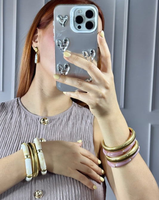 Pulsera Acrílico Beige Gde