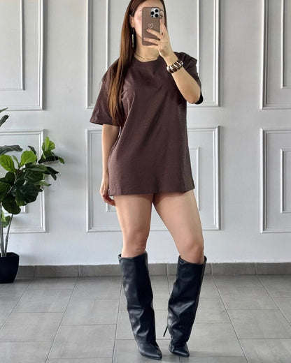 Camisa Brillos Café