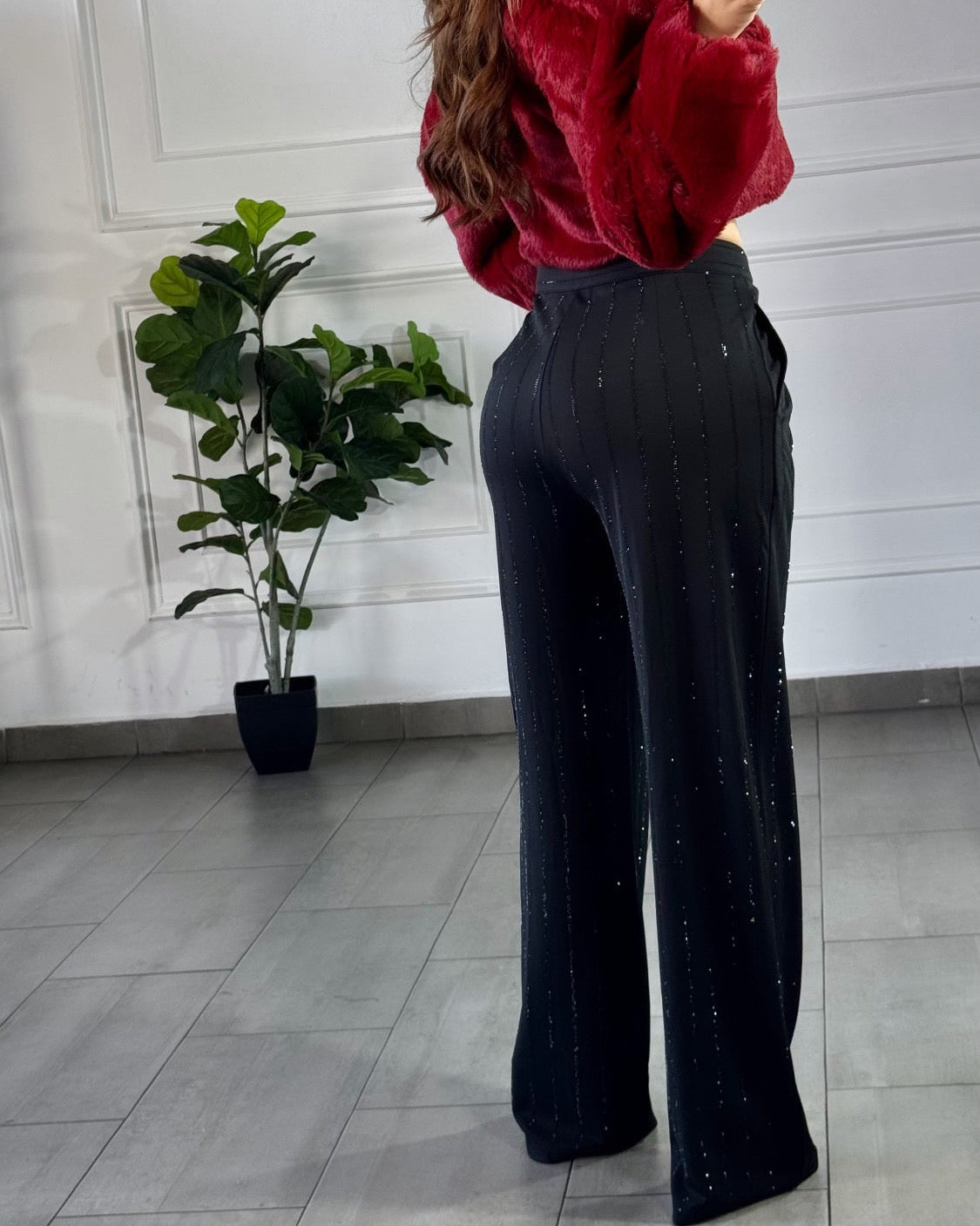 Pantalón Negro Brillos