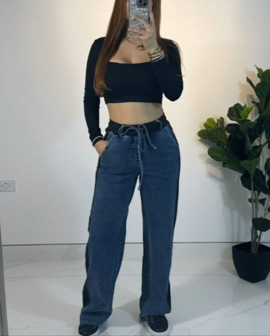 Denim con lineas negra