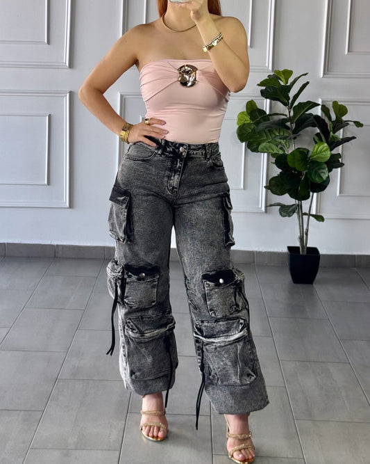 Jeans Cargo Black