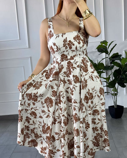 Vestido Floral Cafe
