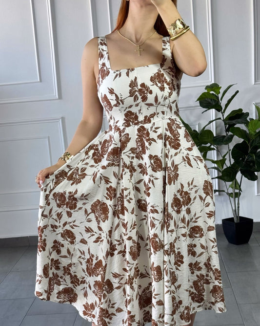 Vestido Floral Cafe