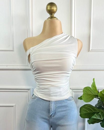 Blusa Asimetrica Blanca
