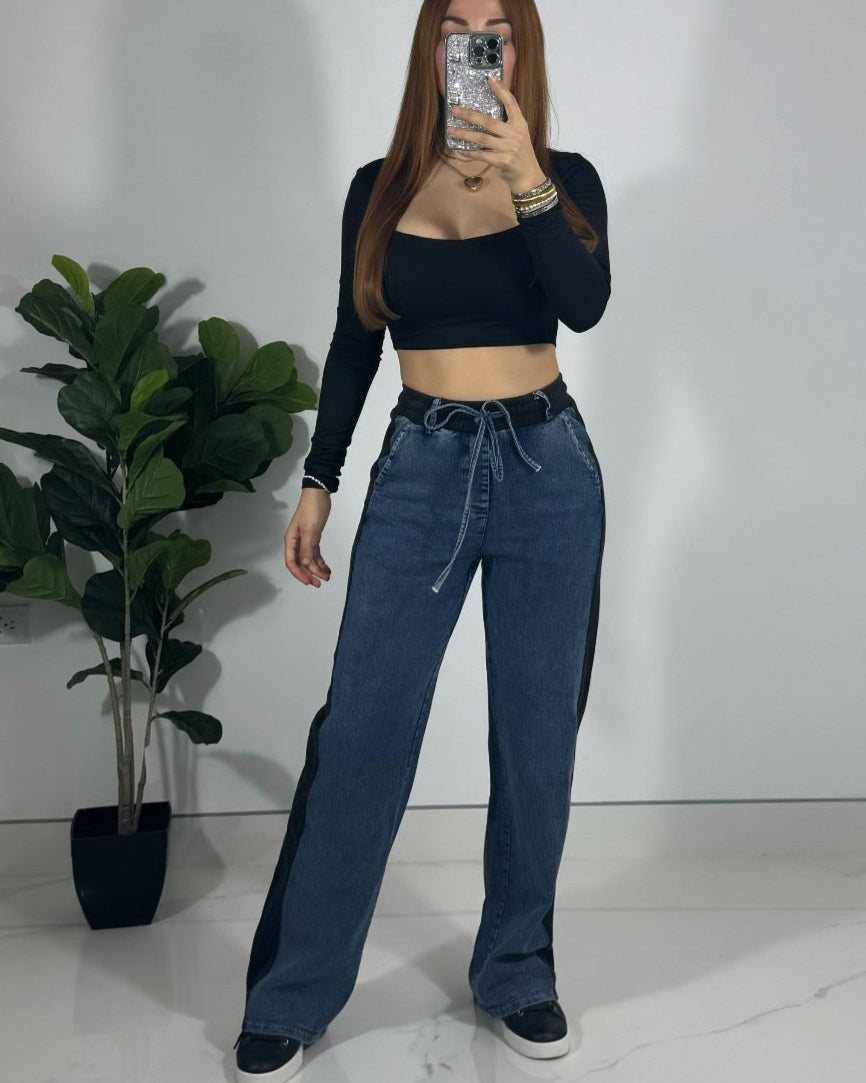 Denim con lineas negra