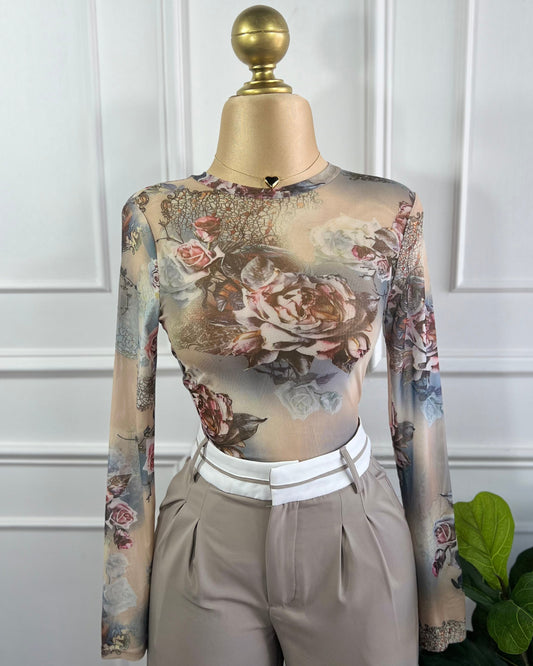 Pantiblusa Mesh Flores