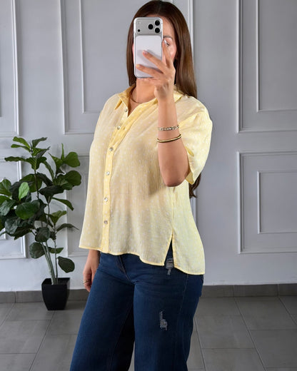 Camisa Polka Dot Amarilla