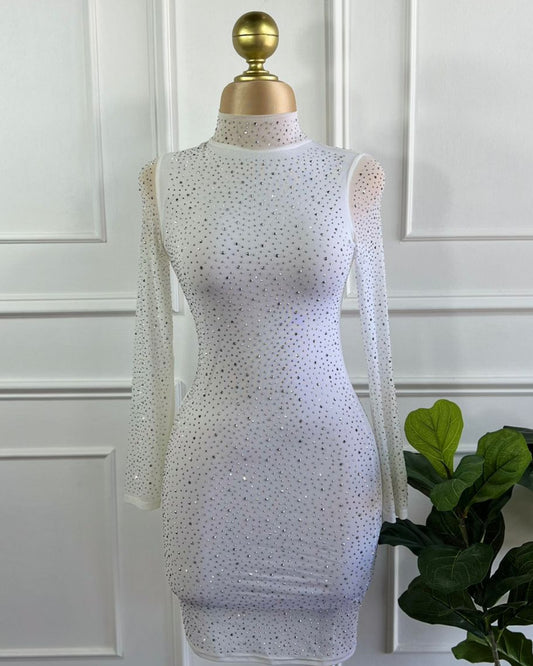 Vestido Brillos Blanco