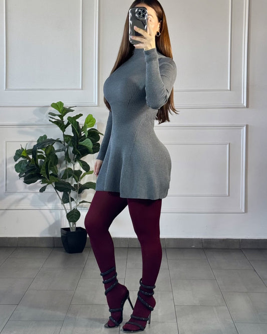 Vestido Punto Gris