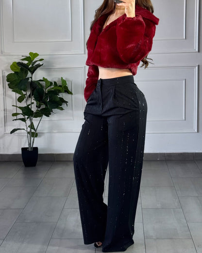 Pantalón Negro Brillos