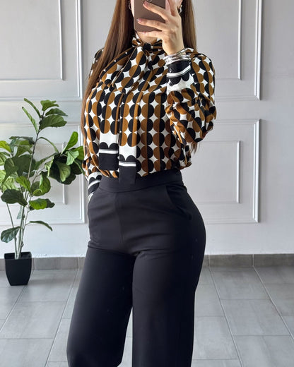 Camisa Lunares Café