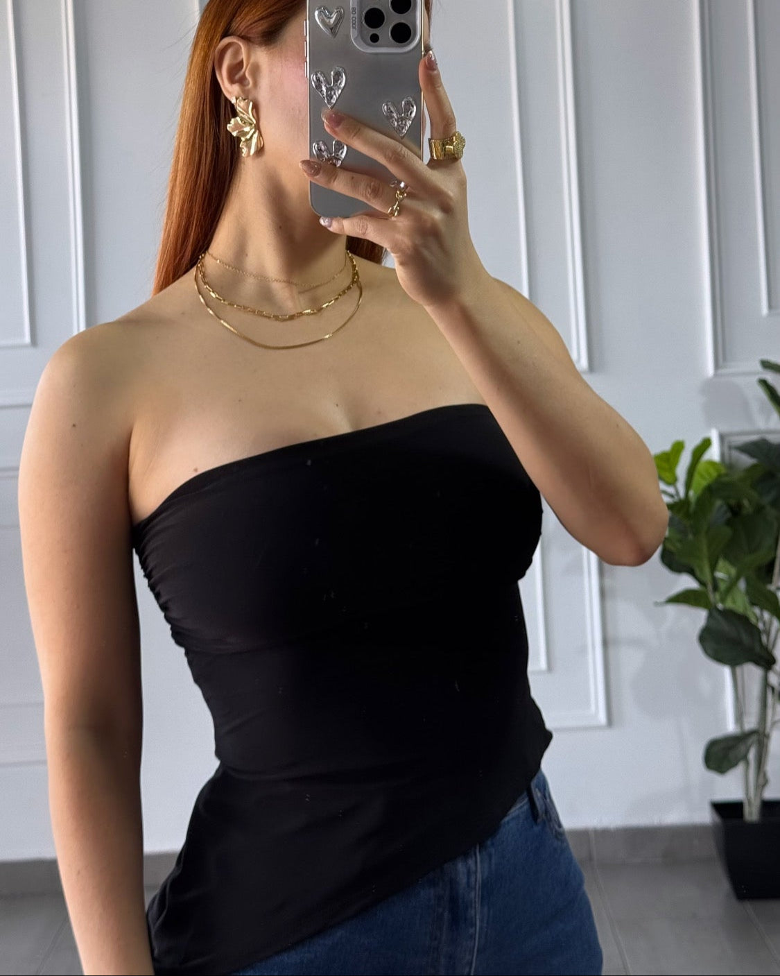 Blusa Strapless Negra