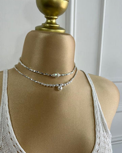 Collar Plata una Perla