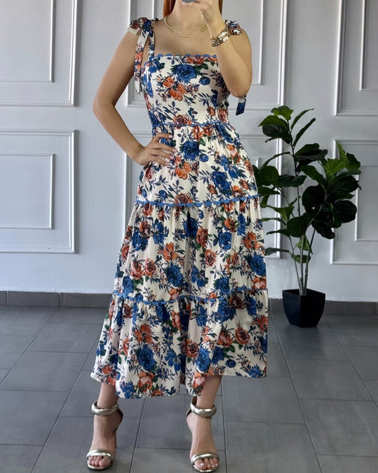 Vestido Floral Azul