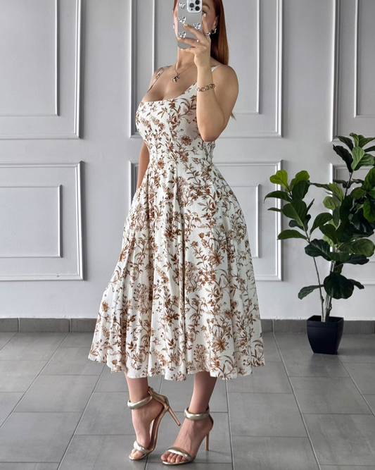 Vestido Floral Cafe