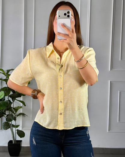 Camisa Polka Dot Amarilla