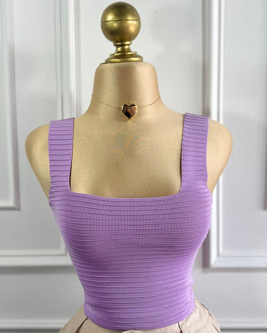 Blusa Basica Lineas Lila