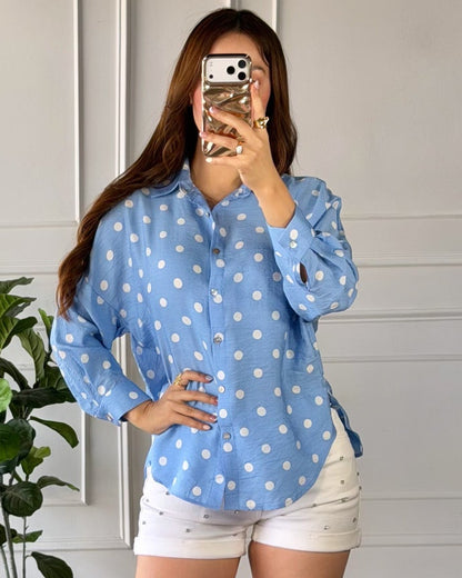 Camisa Lunares Blue