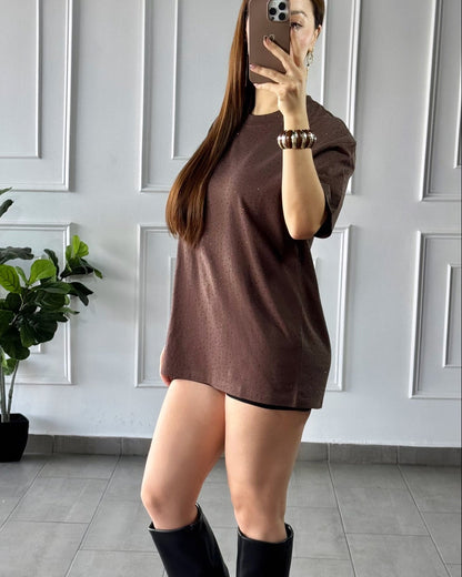 Camisa Brillos Café