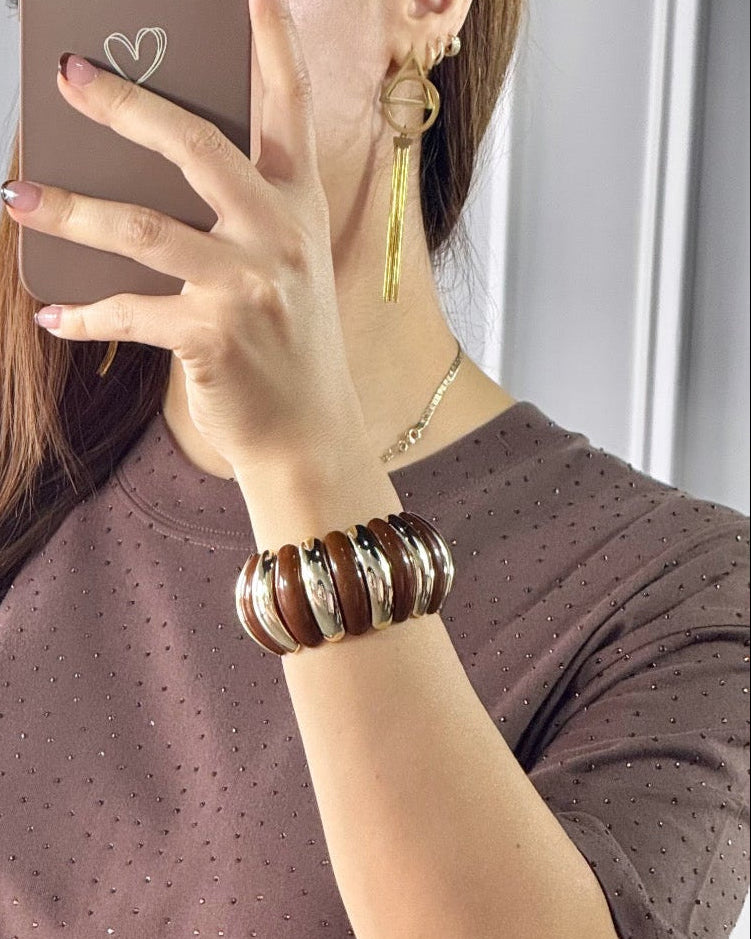 Camisa Brillos Café