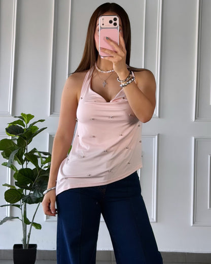 Top Halter Rosa