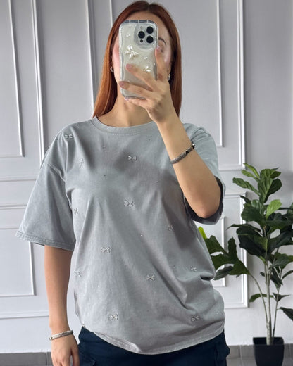 Blusa Moños Gris