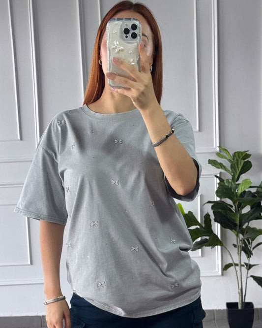 Blusa Moños Gris