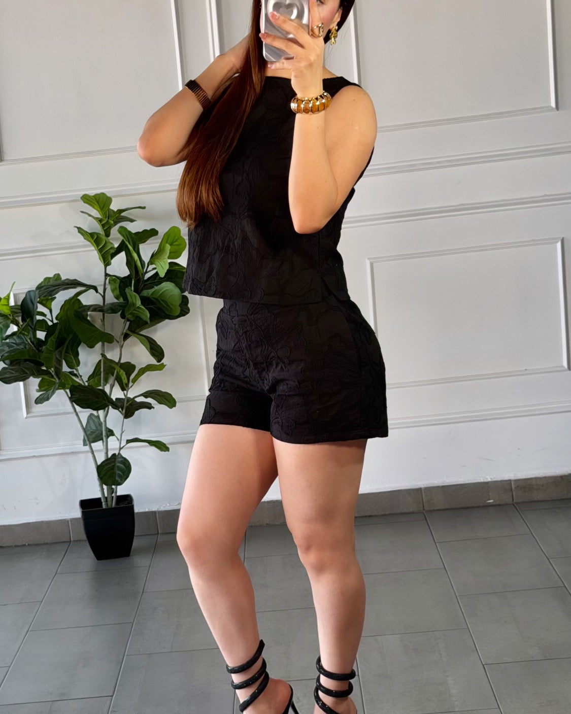 Set Black Floral