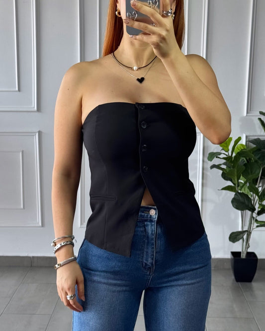 Blusa Strapless Black