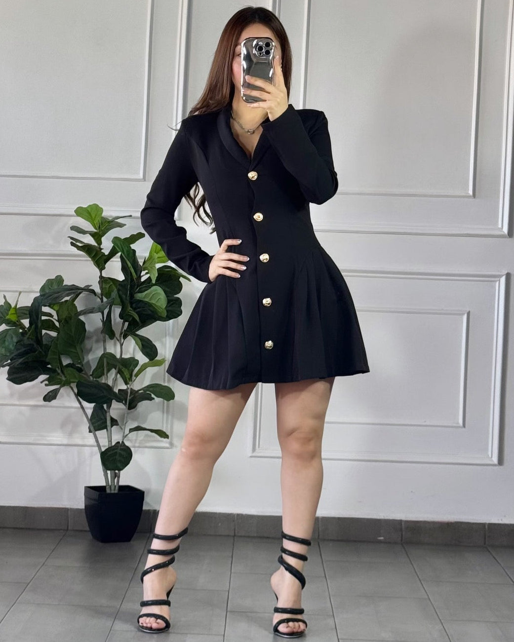 Vestido Plisado Black