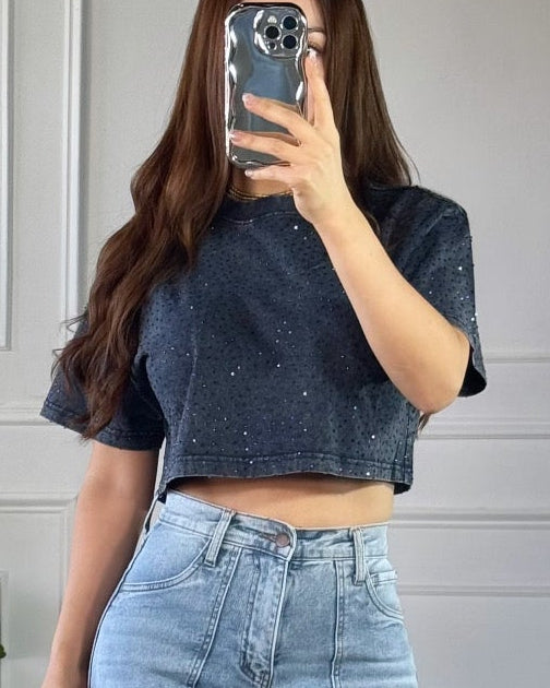 Crop Top Brillos Blue