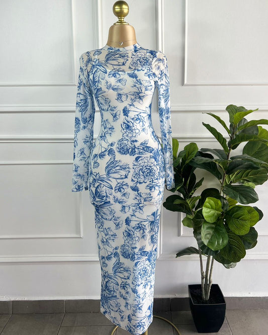 Vestido Mesh Azul