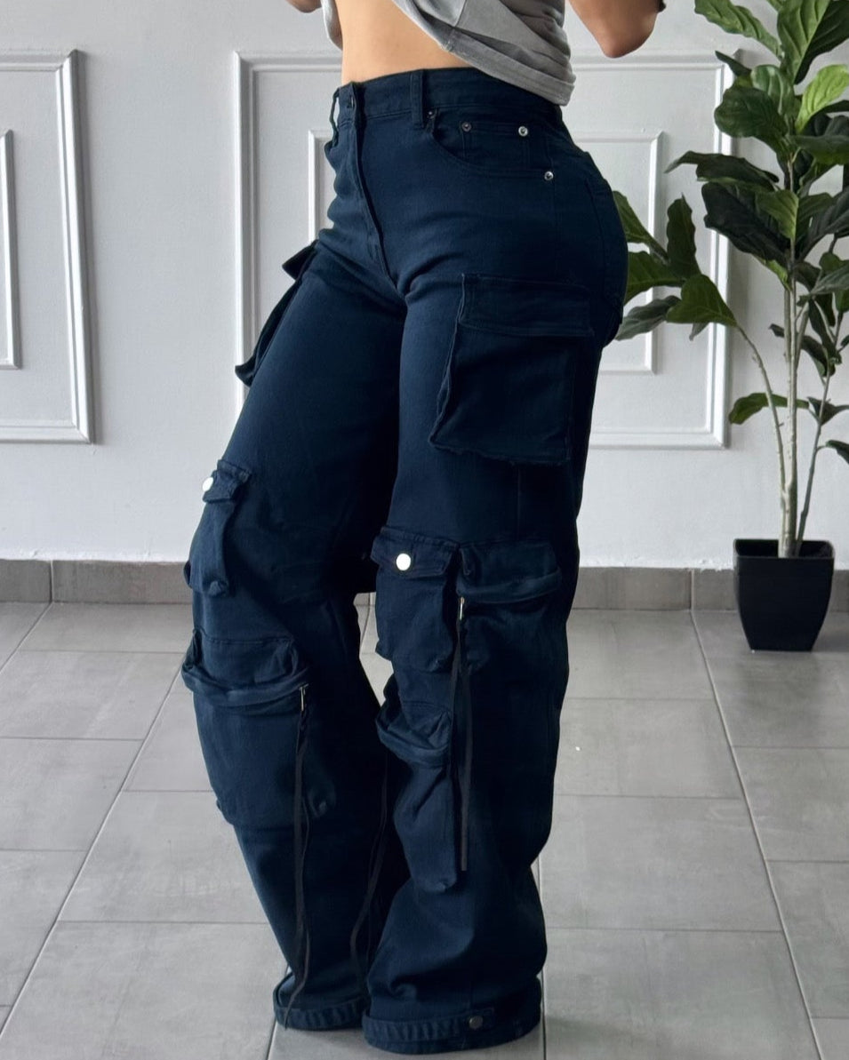 Jeans Cargo Oscuro