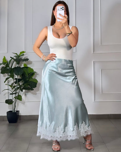 Falda Azul Encaje